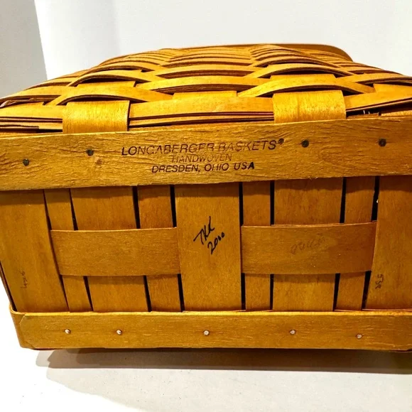 Longaberger Maple Wood Lidded Basket Set New - Picture 9 of 14
